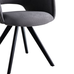 Πολυθρόνα Soreyia pakoworld περιστρεφόμενη ανθρακί ύφασμα-πόδι μαύρο μέταλλο 63x59x83εκ – 093-000037