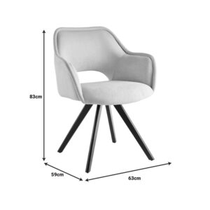 Πολυθρόνα Soreyia pakoworld περιστρεφόμενη ανθρακί ύφασμα-πόδι μαύρο μέταλλο 63x59x83εκ – 093-000037