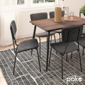 Καρέκλα Tania pakoworld ύφασμα ανθρακί antique-μαύρο πόδι – 096-000009