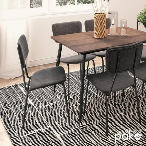 Καρέκλα Tania pakoworld ύφασμα ανθρακί antique-μαύρο πόδι – 096-000009