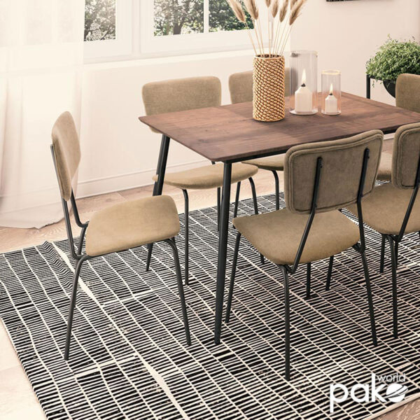 Καρέκλα Tania pakoworld ύφασμα μπεζ antique-μαύρο πόδι – 096-000010