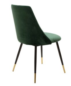 Καρέκλα Giselle pakoworld βελούδο σκούρο πράσινο-μαύρο χρυσό πόδι – 096-000012