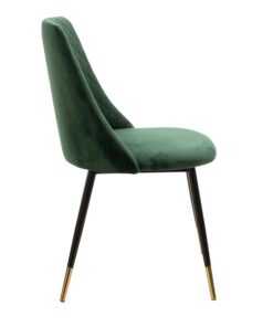 Καρέκλα Giselle pakoworld βελούδο σκούρο πράσινο-μαύρο χρυσό πόδι – 096-000012