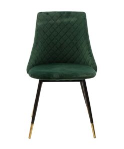 Καρέκλα Giselle pakoworld βελούδο σκούρο πράσινο-μαύρο χρυσό πόδι – 096-000012