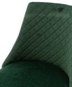 Καρέκλα Giselle pakoworld βελούδο σκούρο πράσινο-μαύρο χρυσό πόδι – 096-000012