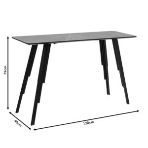 Κονσόλα Lifo pakoworld MDF ανθρακί cement-μαύρο 120x40x75εκ – 096-000028