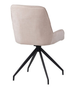 Καρέκλα περιστρεφόμενη Kadeira pakoworld ύφασμα μπεζ με μαύρα μεταλλικά πόδια 57.5x51x89 – 096-000052