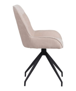 Καρέκλα περιστρεφόμενη Kadeira pakoworld ύφασμα μπεζ με μαύρα μεταλλικά πόδια 57.5x51x89 – 096-000052