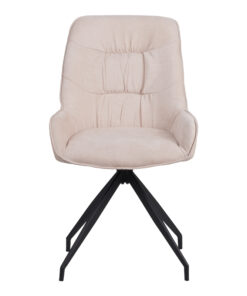 Καρέκλα περιστρεφόμενη Kadeira pakoworld ύφασμα μπεζ με μαύρα μεταλλικά πόδια 57.5x51x89 – 096-000052