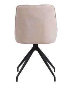 Καρέκλα περιστρεφόμενη Kadeira pakoworld ύφασμα μπεζ με μαύρα μεταλλικά πόδια 57.5x51x89 – 096-000052