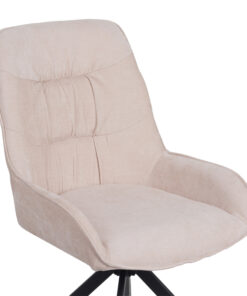 Καρέκλα περιστρεφόμενη Kadeira pakoworld ύφασμα μπεζ με μαύρα μεταλλικά πόδια 57.5x51x89 – 096-000052