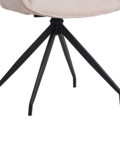 Καρέκλα περιστρεφόμενη Kadeira pakoworld ύφασμα μπεζ με μαύρα μεταλλικά πόδια 57.5x51x89 – 096-000052