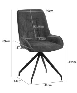 Καρέκλα περιστρεφόμενη Kadeira pakoworld ύφασμα μπεζ με μαύρα μεταλλικά πόδια 57.5x51x89 – 096-000052