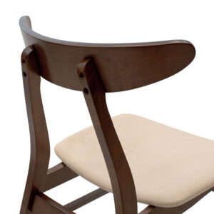 Καρέκλα Orlean pakoworld μπεζ ύφασμα-rubberwood καρυδί πόδι – 097-000007