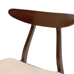 Καρέκλα Orlean pakoworld μπεζ ύφασμα-rubberwood καρυδί πόδι – 097-000007