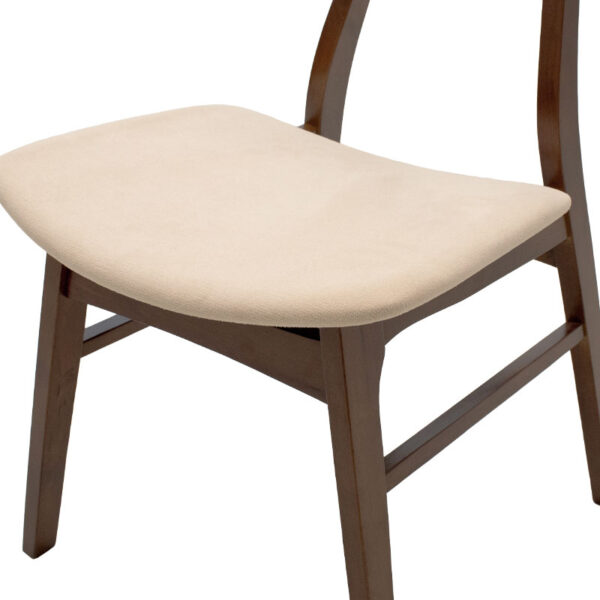 Καρέκλα Orlean pakoworld μπεζ ύφασμα-rubberwood καρυδί πόδι – 097-000007