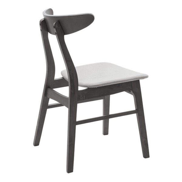Καρέκλα Orlean pakoworld γκρι ύφασμα-rubberwood ανθρακί πόδι – 097-000008