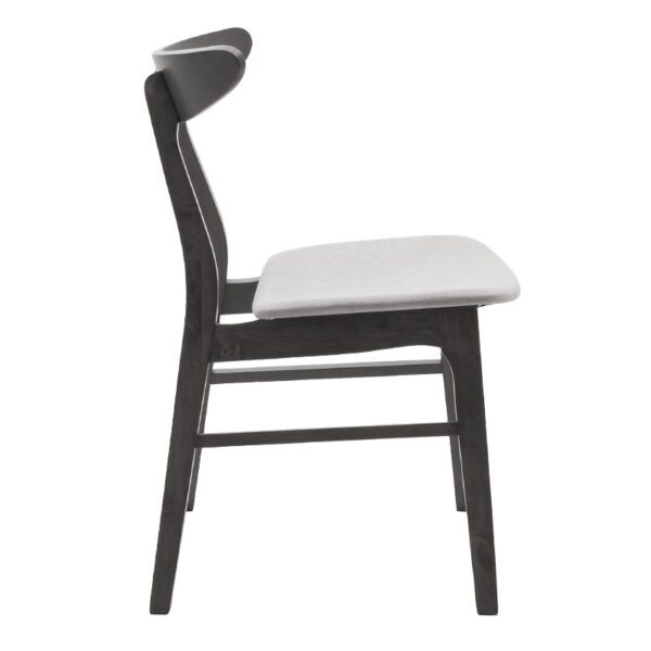 Καρέκλα Orlean pakoworld γκρι ύφασμα-rubberwood ανθρακί πόδι – 097-000008