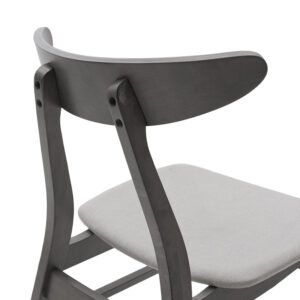 Καρέκλα Orlean pakoworld γκρι ύφασμα-rubberwood ανθρακί πόδι – 097-000008