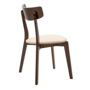 Καρέκλα Toto pakoworld μπεζ ύφασμα-rubberwood καρυδί πόδι – 097-000011