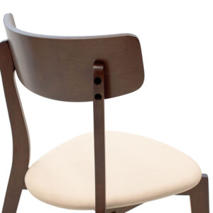 Καρέκλα Toto pakoworld μπεζ ύφασμα-rubberwood καρυδί πόδι – 097-000011