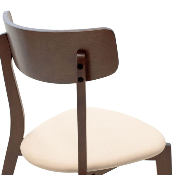 Καρέκλα Toto pakoworld μπεζ ύφασμα-rubberwood καρυδί πόδι – 097-000011
