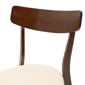 Καρέκλα Toto pakoworld μπεζ ύφασμα-rubberwood καρυδί πόδι – 097-000011