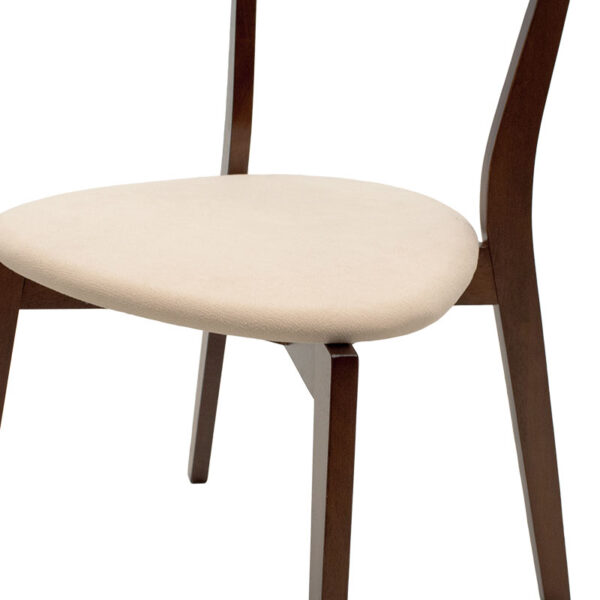 Καρέκλα Toto pakoworld μπεζ ύφασμα-rubberwood καρυδί πόδι – 097-000011