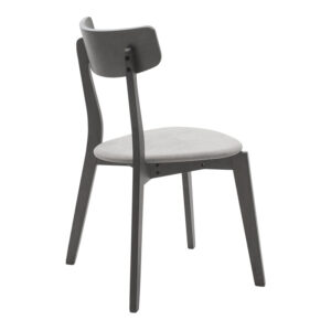 Καρέκλα Toto pakoworld γκρι ύφασμα-rubberwood ανθρακί πόδι – 097-000012