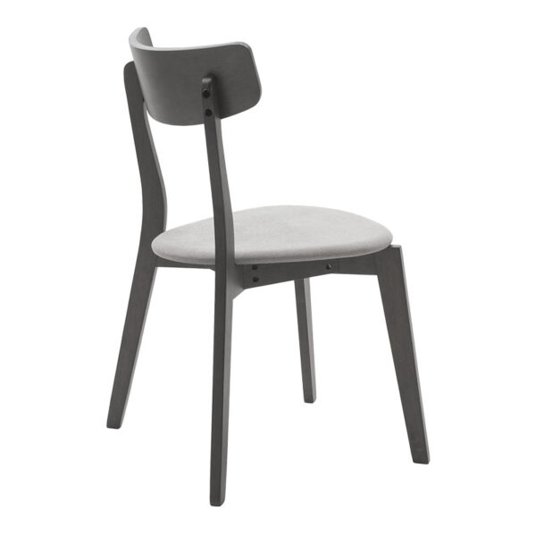 Καρέκλα Toto pakoworld γκρι ύφασμα-rubberwood ανθρακί πόδι – 097-000012