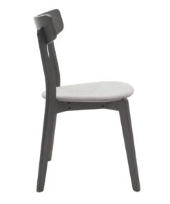 Καρέκλα Toto pakoworld γκρι ύφασμα-rubberwood ανθρακί πόδι – 097-000012