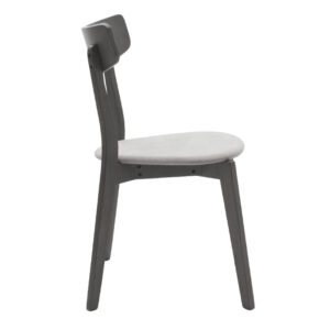 Καρέκλα Toto pakoworld γκρι ύφασμα-rubberwood ανθρακί πόδι – 097-000012
