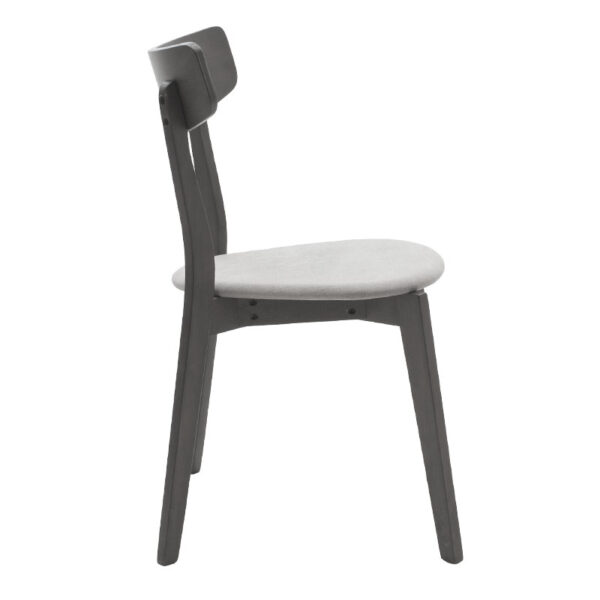 Καρέκλα Toto pakoworld γκρι ύφασμα-rubberwood ανθρακί πόδι – 097-000012