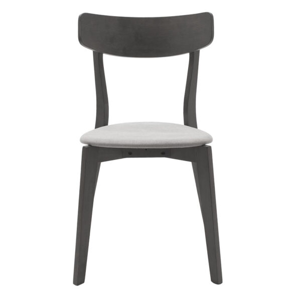 Καρέκλα Toto pakoworld γκρι ύφασμα-rubberwood ανθρακί πόδι – 097-000012