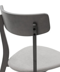 Καρέκλα Toto pakoworld γκρι ύφασμα-rubberwood ανθρακί πόδι – 097-000012