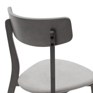Καρέκλα Toto pakoworld γκρι ύφασμα-rubberwood ανθρακί πόδι – 097-000012