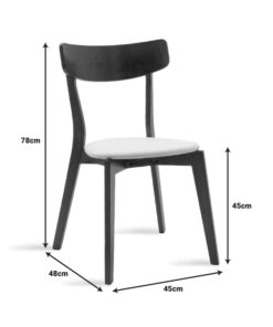 Καρέκλα Toto pakoworld γκρι ύφασμα-rubberwood ανθρακί πόδι – 097-000012