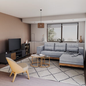 Καρέκλα Sarian pakoworld μπεζ ύφασμα-rubberwood φυσικό πόδι 69,5x71x70.5εκ – 097-000014