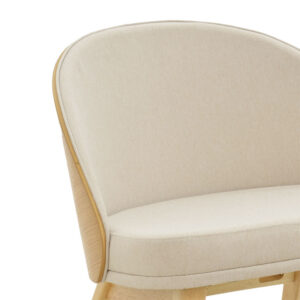 Καρέκλα Sarian pakoworld μπεζ ύφασμα-rubberwood φυσικό πόδι 69,5x71x70.5εκ – 097-000014