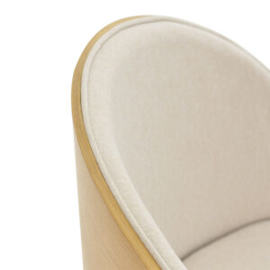 Καρέκλα Sarian pakoworld μπεζ ύφασμα-rubberwood φυσικό πόδι 69,5x71x70.5εκ – 097-000014