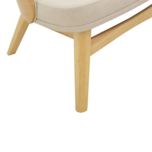 Καρέκλα Sarian pakoworld μπεζ ύφασμα-rubberwood φυσικό πόδι 69,5x71x70.5εκ – 097-000014