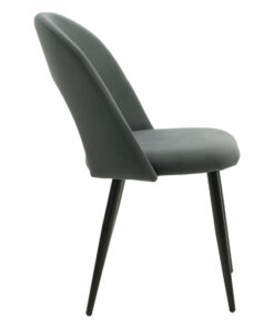 Καρέκλα Jonah pakoworld βελούδο ανθρακί-μαύρο πόδι – 101-000001