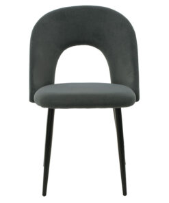 Καρέκλα Jonah pakoworld βελούδο ανθρακί-μαύρο πόδι – 101-000001