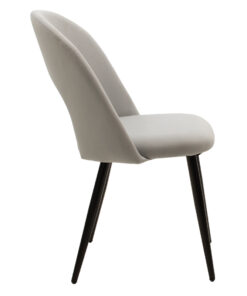 Καρέκλα Jonah pakoworld βελούδο γκρι-μαύρο πόδι – 101-000002