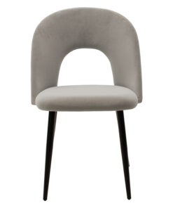 Καρέκλα Jonah pakoworld βελούδο γκρι-μαύρο πόδι – 101-000002