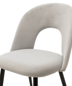 Καρέκλα Jonah pakoworld βελούδο γκρι-μαύρο πόδι – 101-000002