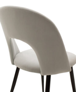 Καρέκλα Jonah pakoworld βελούδο γκρι-μαύρο πόδι – 101-000002