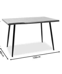 Τραπέζι Neve pakoworld MDF καρυδί-πόδι μεταλλικό μαύρο 120x80x75εκ – 101-000024