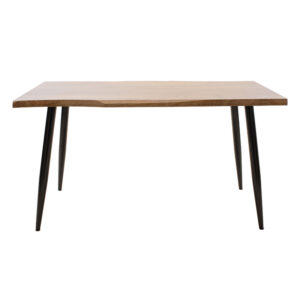 Τραπέζι Neve pakoworld MDF καρυδί-πόδι μεταλλικό μαύρο 140x80x75εκ – 101-000025