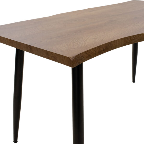Τραπέζι Neve pakoworld MDF καρυδί-πόδι μεταλλικό μαύρο 140x80x75εκ – 101-000025